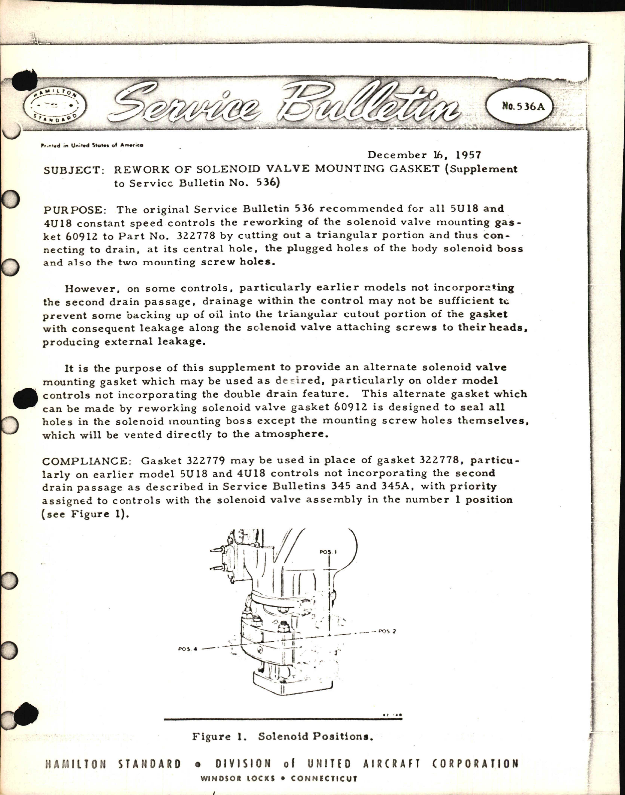 Sample page 1 from AirCorps Library document: Rework of Solenoid Valve Mounting Gasket