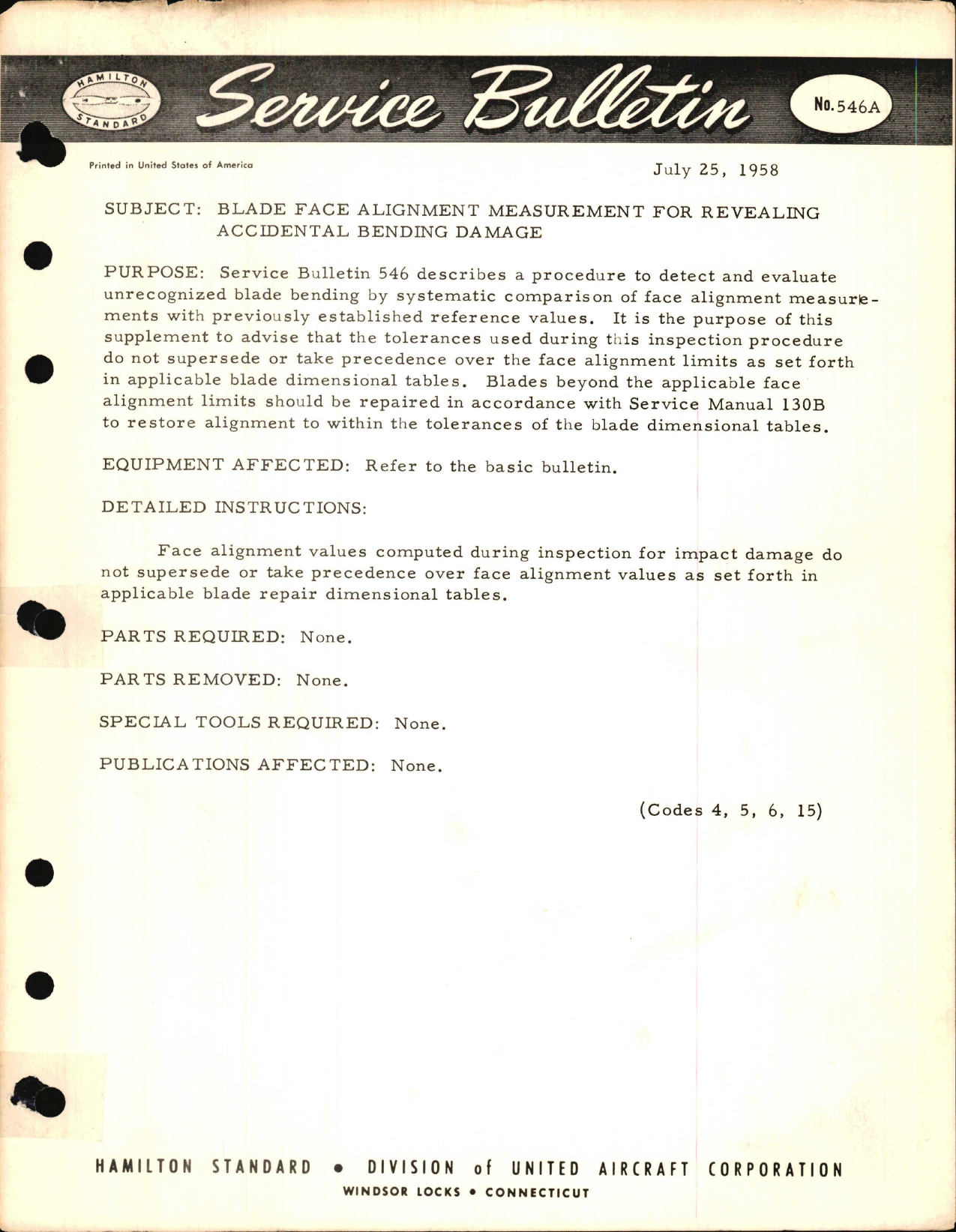 Sample page 1 from AirCorps Library document: Blade Face Alignment Measurements For Revealing Accidental Bending Damage