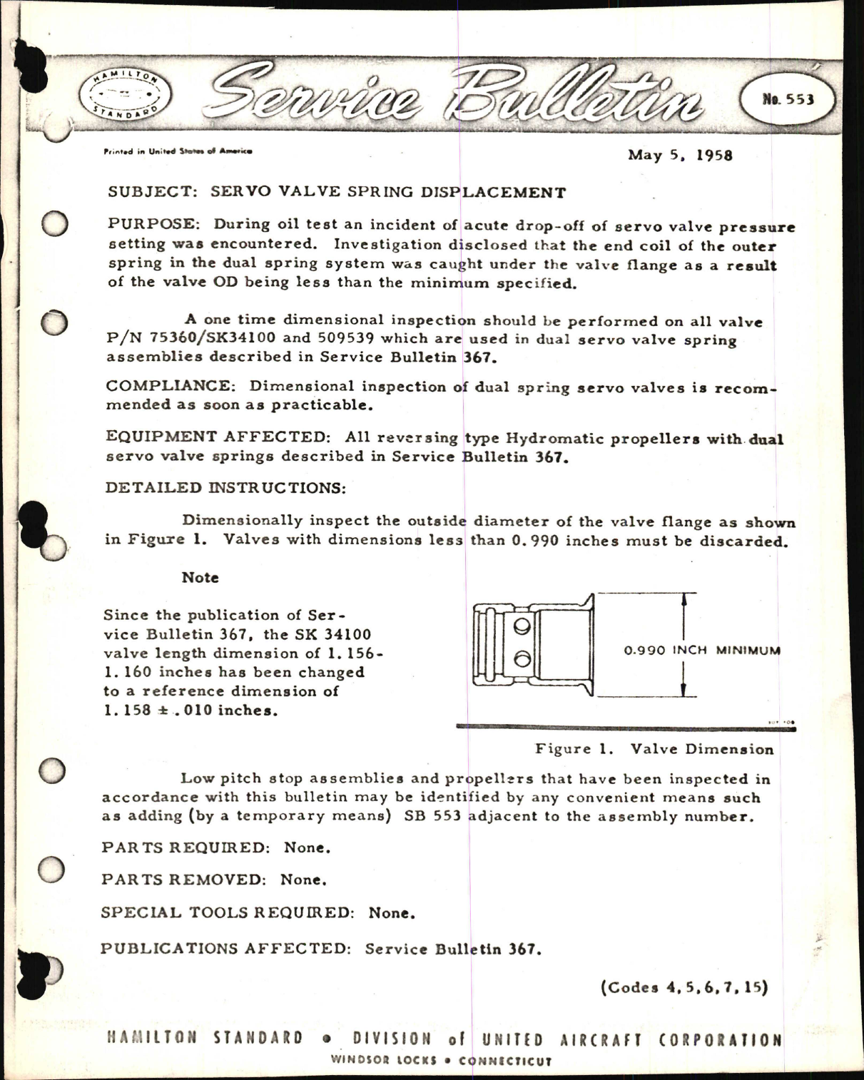 Sample page 1 from AirCorps Library document: Servo Valve Spring Displacement