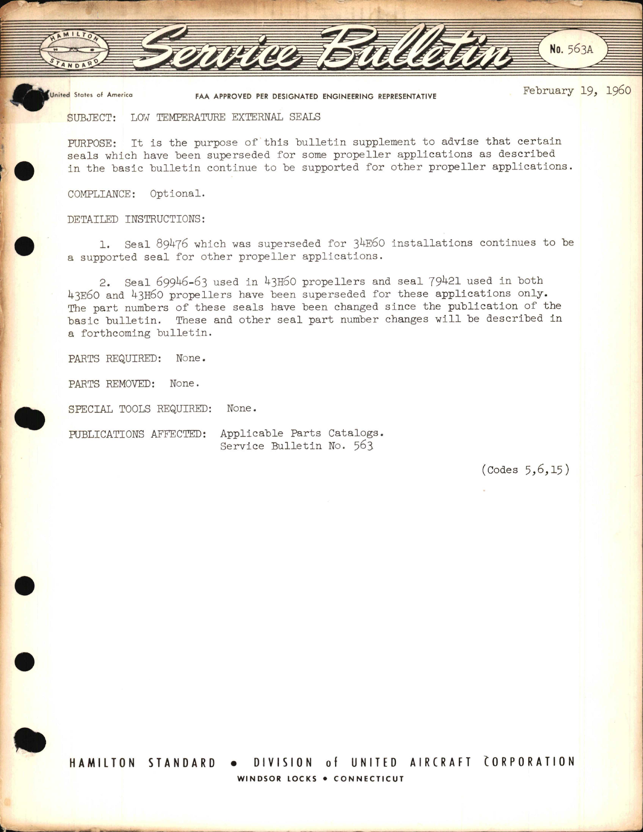 Sample page 1 from AirCorps Library document: Low Temperature External Seals