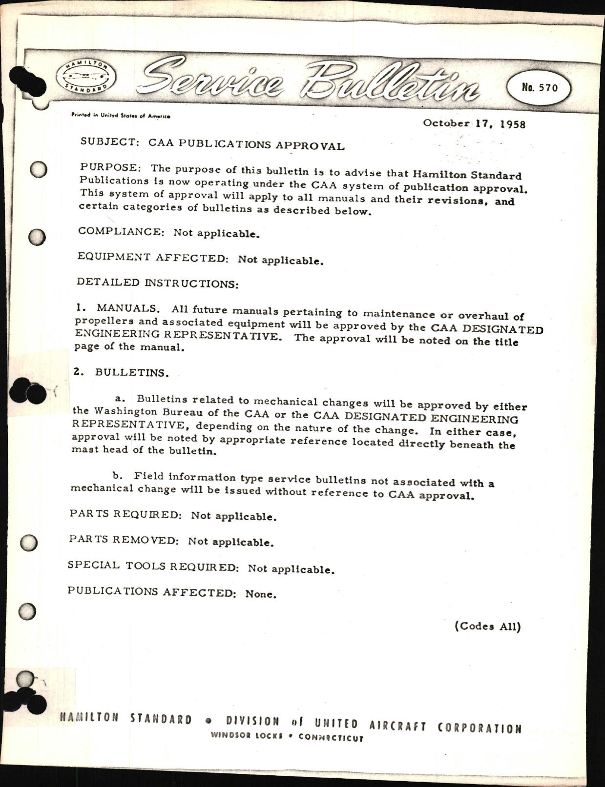 Sample page 1 from AirCorps Library document: CAA Publications Approval