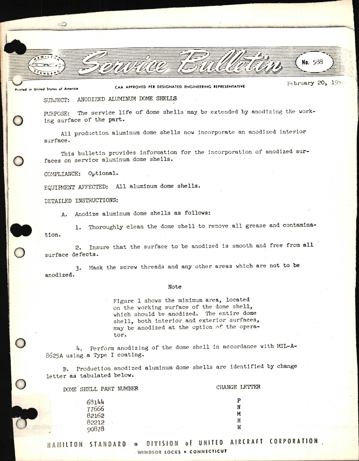 Sample page 1 from AirCorps Library document: Anodized Aluminum Dome Shells