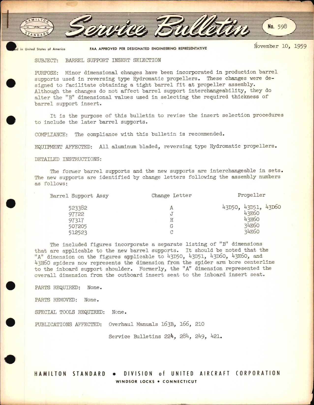 Sample page 1 from AirCorps Library document: Barrel Support Insert Selection