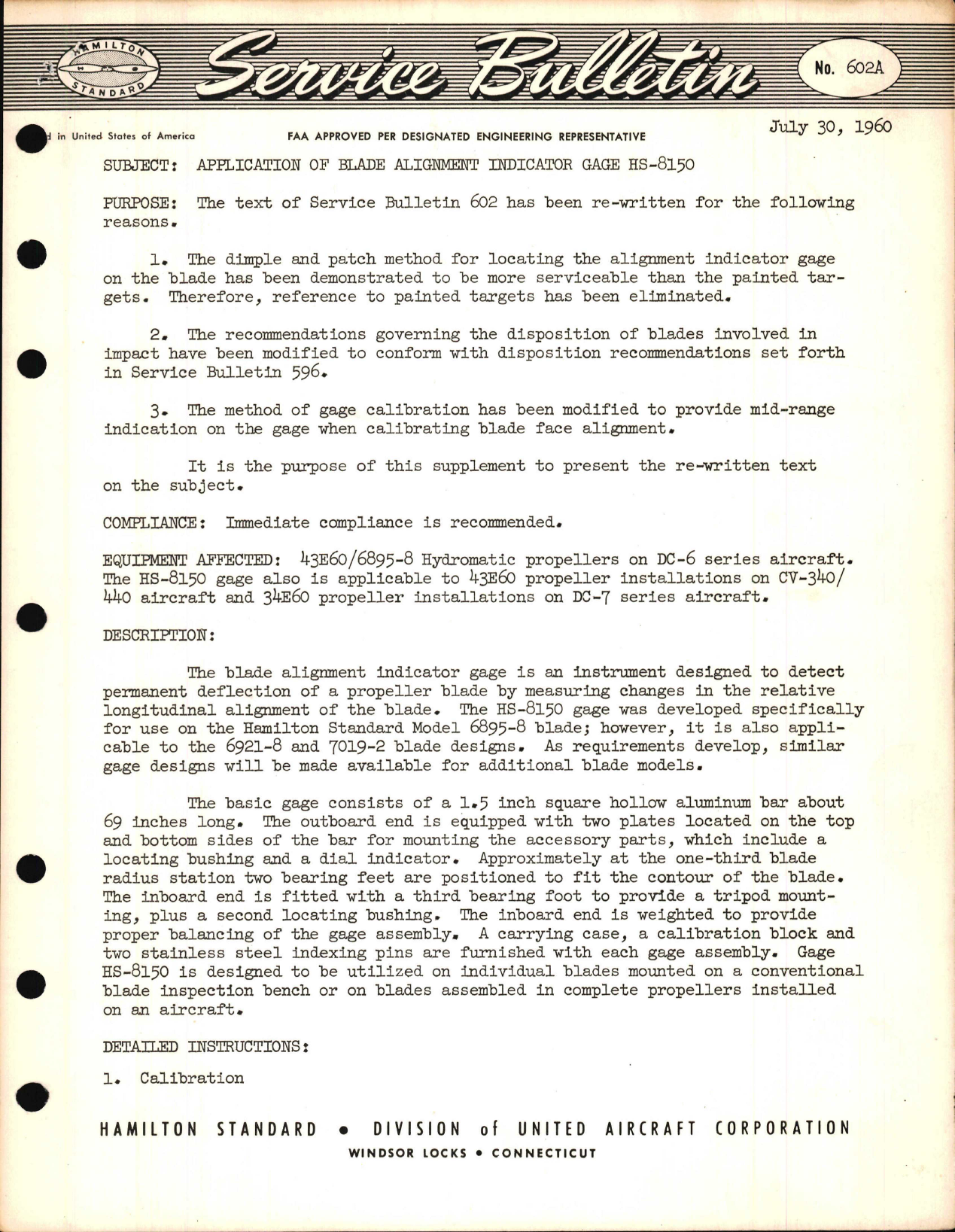 Sample page 1 from AirCorps Library document: Application of Blade Alignment Indicator Gage HS-8150