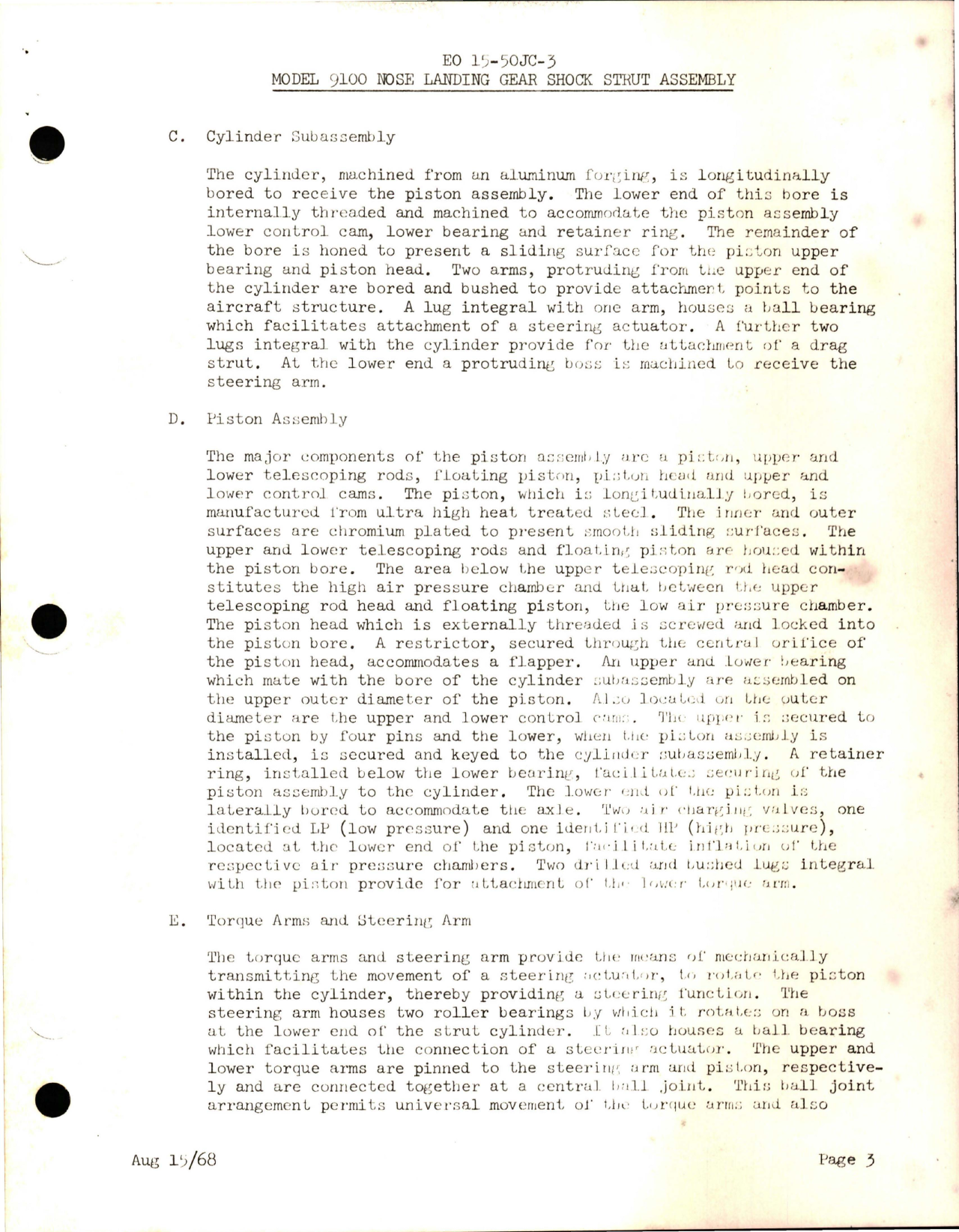 Sample page 7 from AirCorps Library document: Handbook with Parts List for Nose Landing Gear Shock Strut Assembly - Part 9100-3