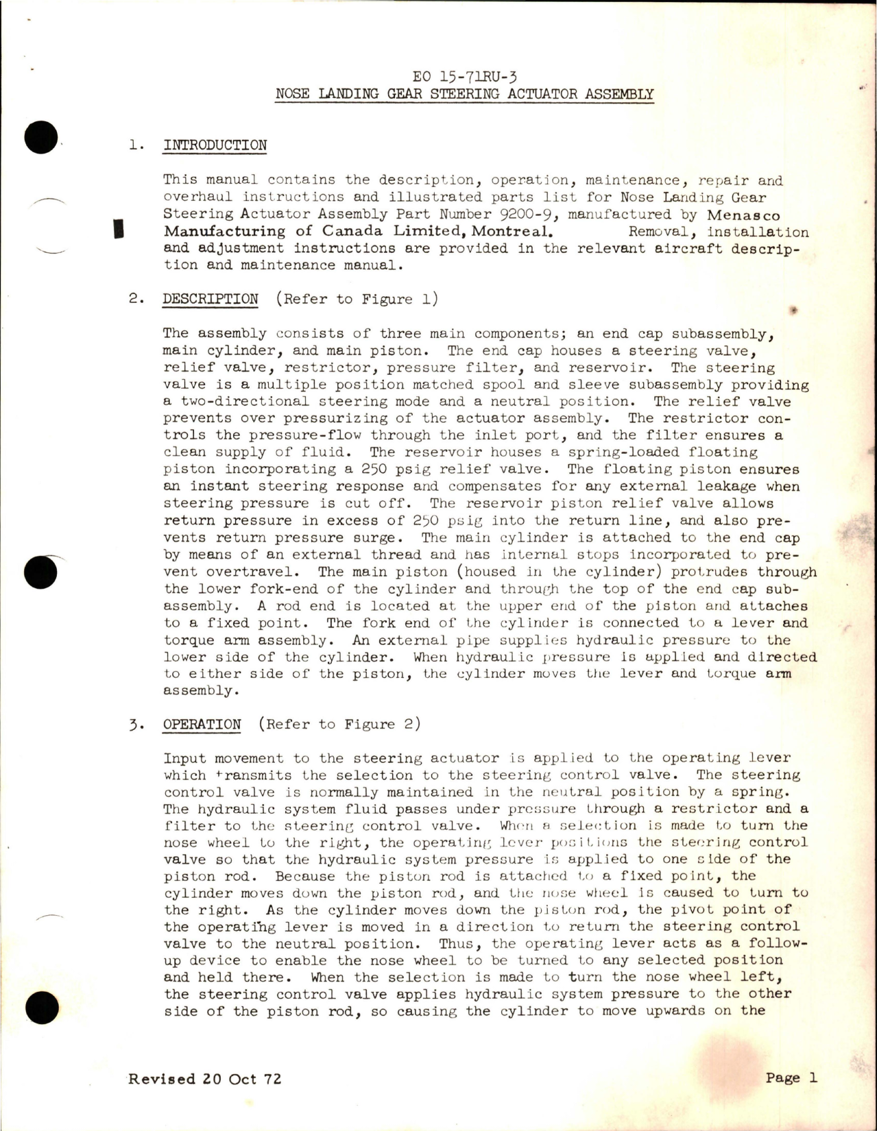 Sample page 5 from AirCorps Library document: Handbook with Part List for Nose Landing Gear Steering Actuator Assembly - Part 9200-9