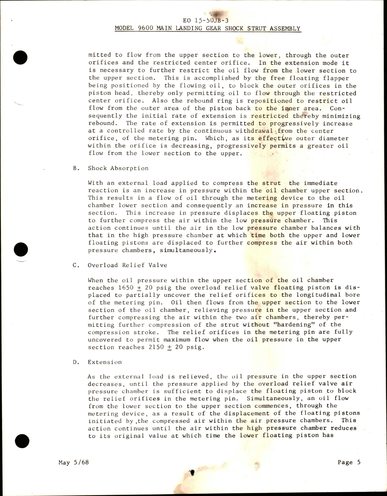 Sample page 9 from AirCorps Library document: Handbook w Part List for Main Landing Gear Shock Strut Assembly - Part 9600-7