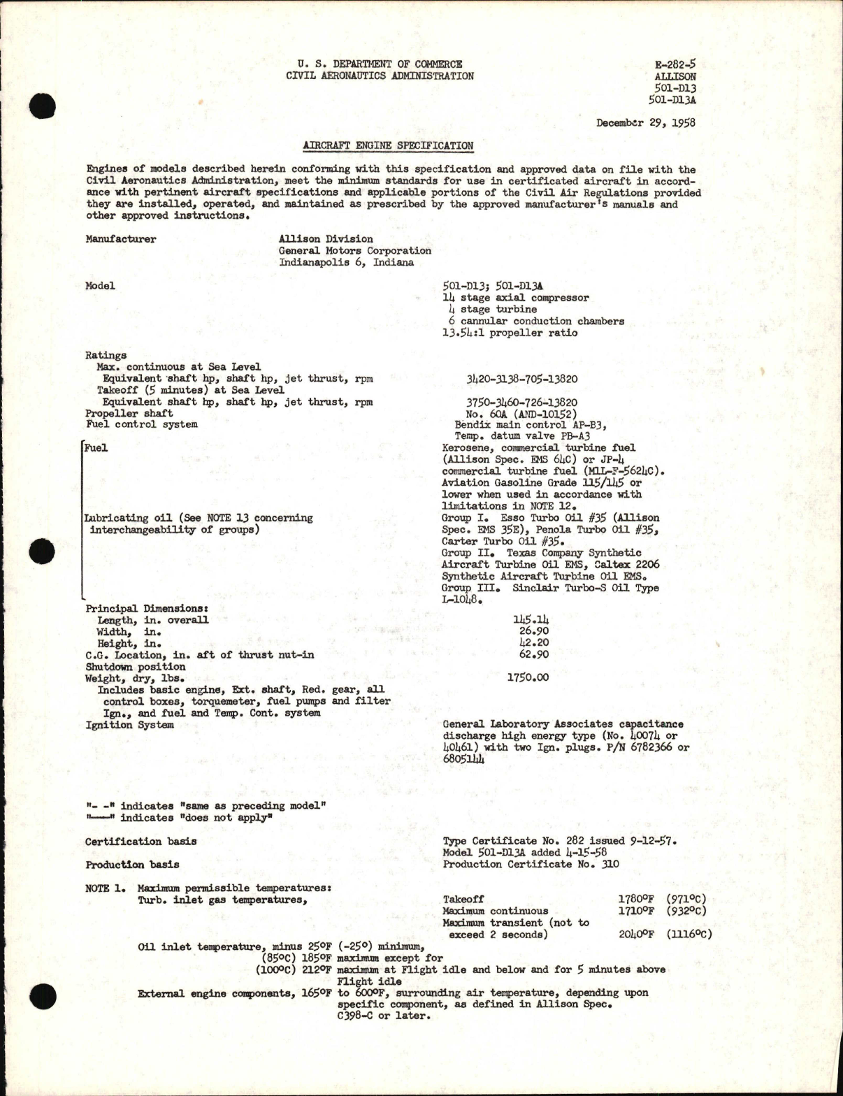 Sample page 1 from AirCorps Library document: 501-D13, 501-D13A