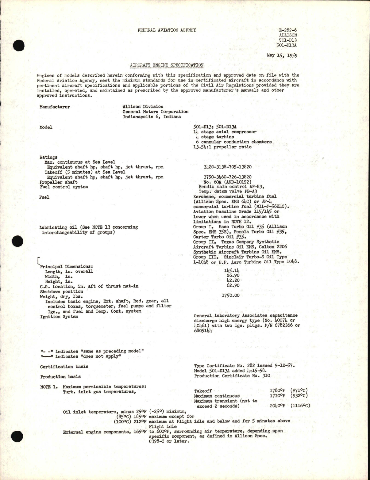 Sample page 1 from AirCorps Library document: 501-D13, 501-D13A