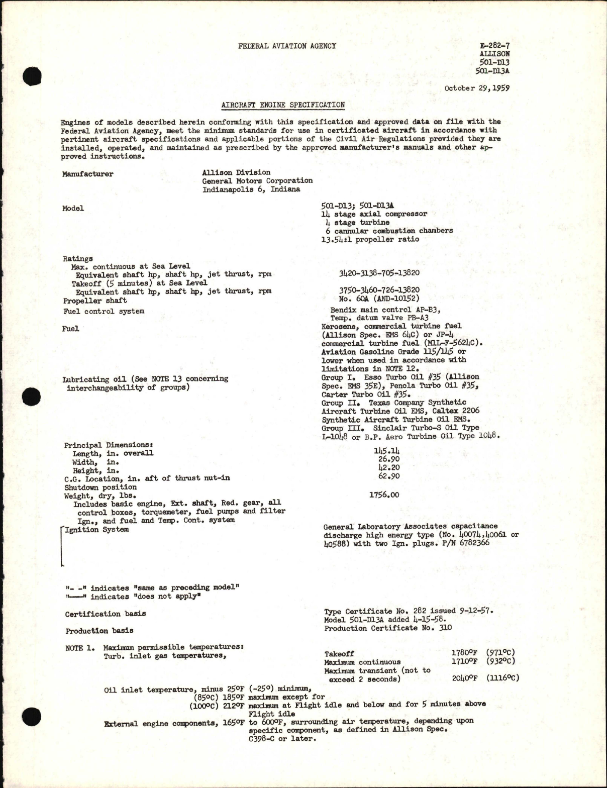 Sample page 1 from AirCorps Library document: 501-D13, 501-D13A