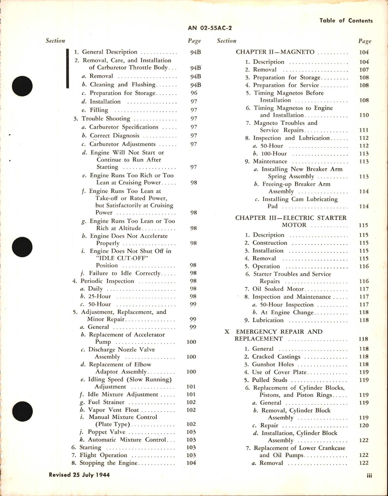 Sample page 5 from AirCorps Library document: Service Instructions for V-1650-3, -7, and Merlin 68 and 69 Engines