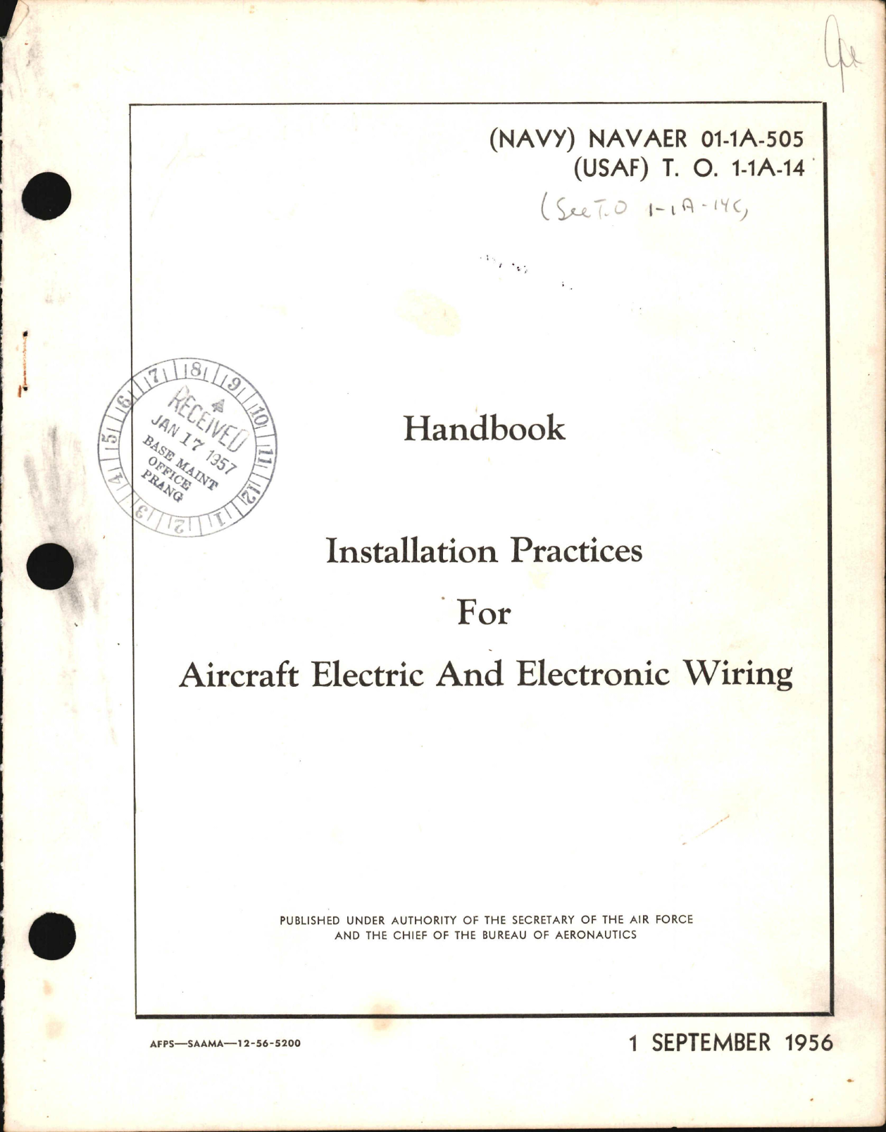 Sample page 1 from AirCorps Library document: Installation Practices for Aircraft Electric & Electronic Wiring