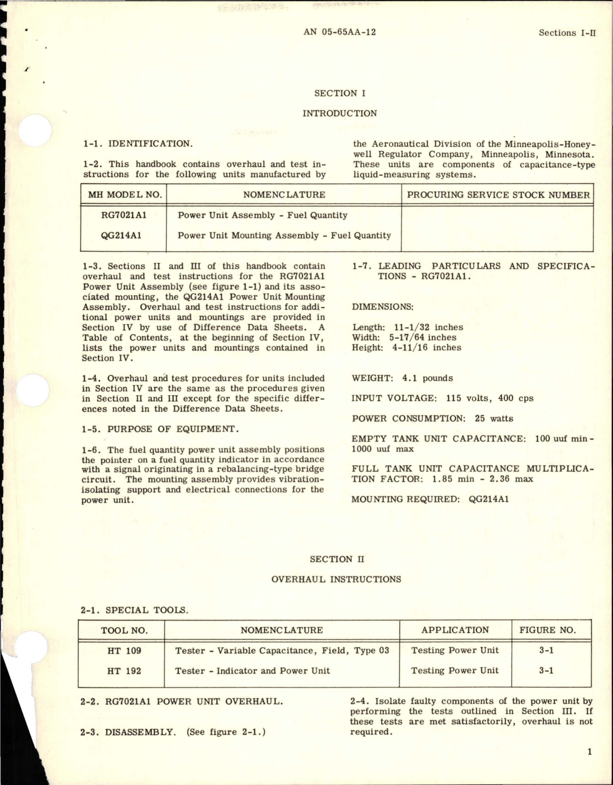 Sample page 5 from AirCorps Library document: Overhaul Instructions for Fuel Quantity Power Unit Assembly and Mounting Assemblies