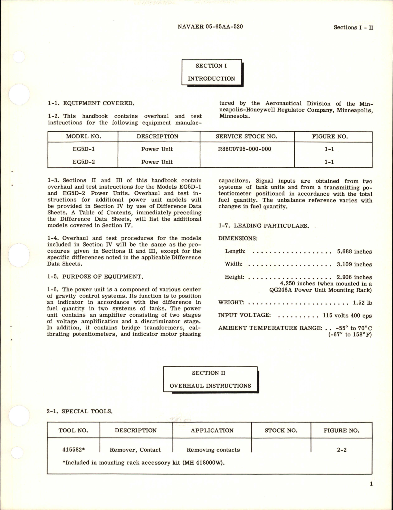 Sample page 5 from AirCorps Library document: Overhaul Instructions for Power Unit - EG5D-1 and EG5D2