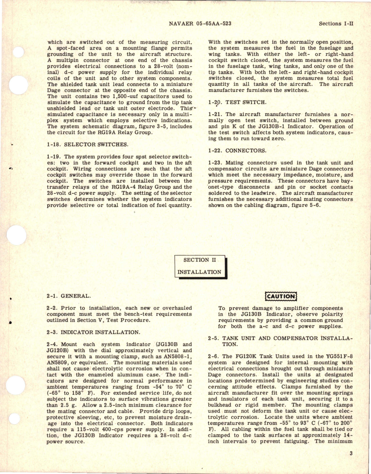 Sample page 7 from AirCorps Library document: Operation and Service Instructions for Capacitor Type Fuel Quantity Gage System - YG551F