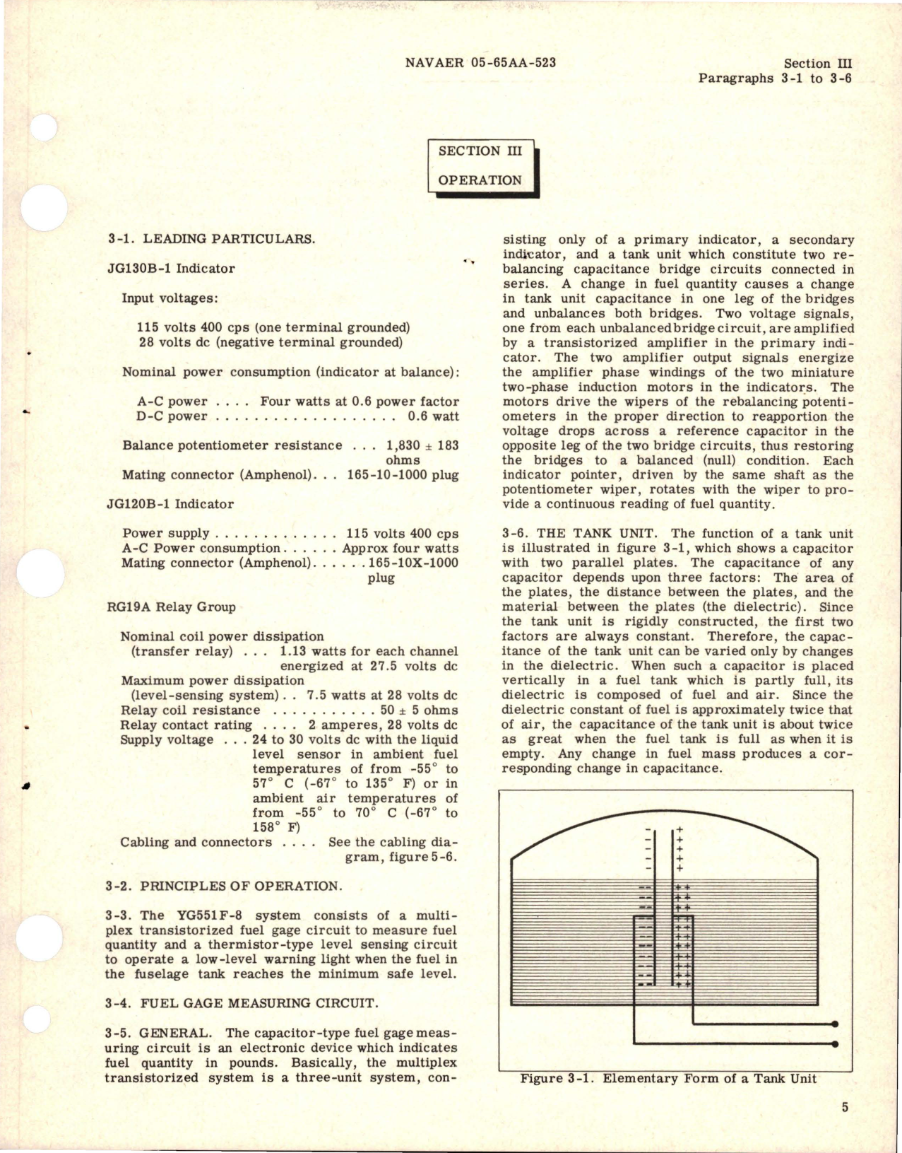 Sample page 9 from AirCorps Library document: Operation and Service Instructions for Capacitor Type Fuel Quantity Gage System - YG551F