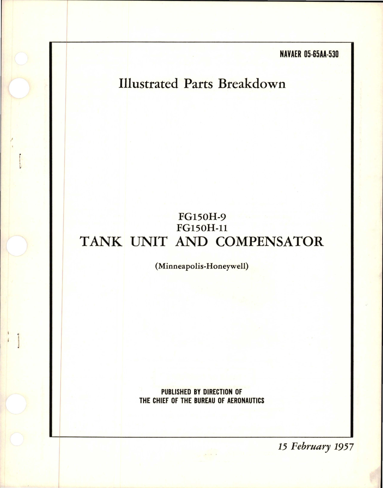 Sample page 1 from AirCorps Library document: Illustrated Parts Breakdown for Tank Unit and Compensator - FG150H-9 and FG150H-11