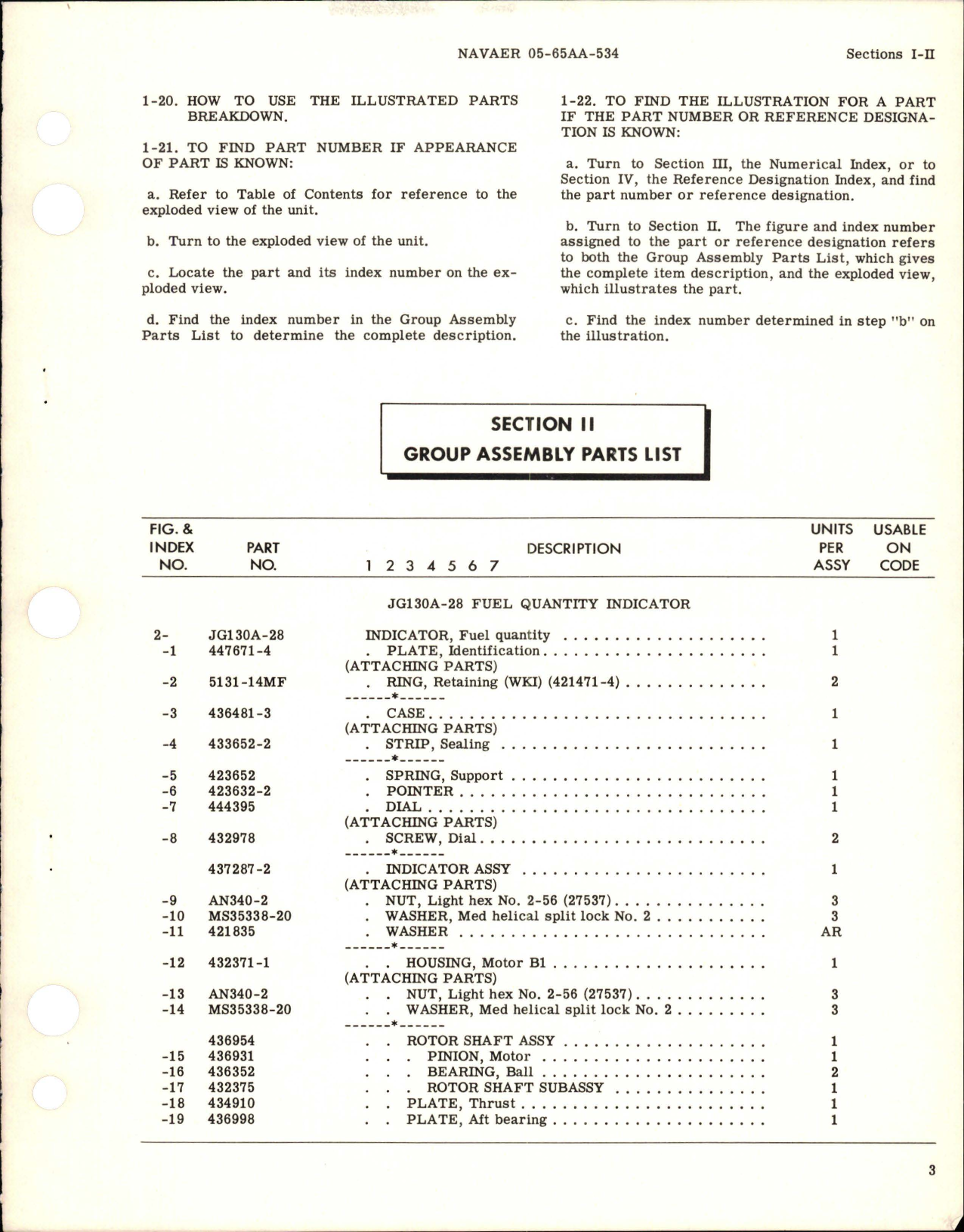 Sample page 5 from AirCorps Library document: Illustrated Parts Breakdown for Fuel Quantity Indicator - JG130A-28