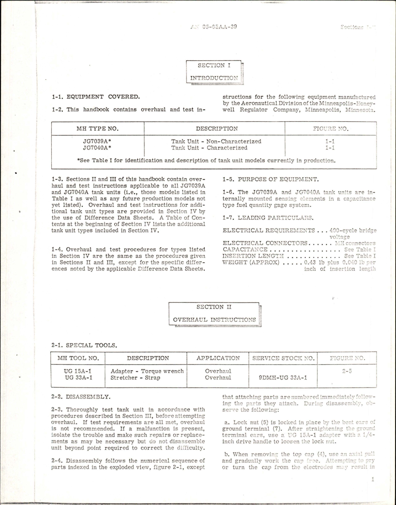 Sample page 7 from AirCorps Library document: Overhaul Instructions for Tank Unit - JG7039A, JG7040A, JG7039C, JG7040C