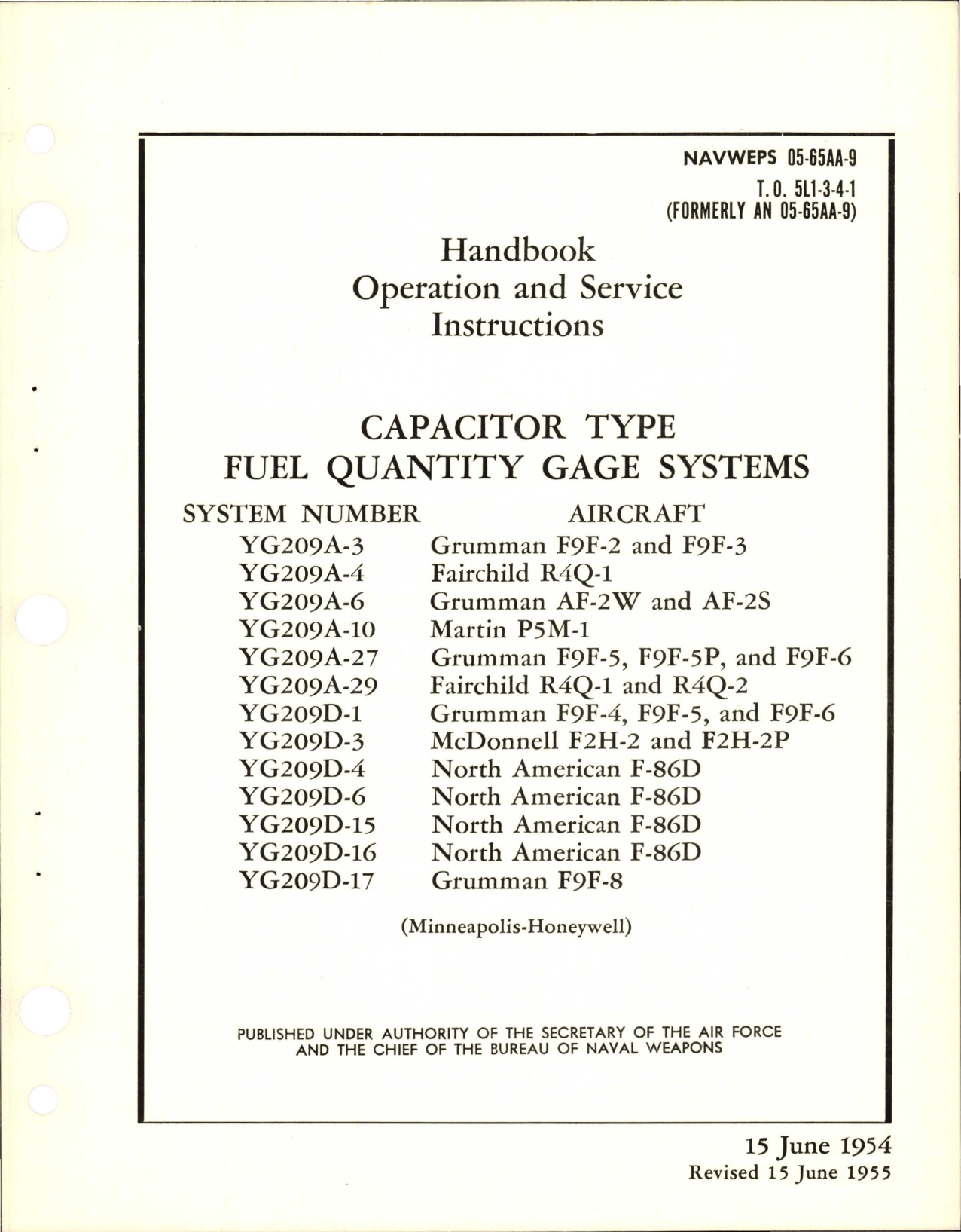 Sample page 1 from AirCorps Library document: Operation and Service Instructions for Capacitor Type Fuel Quantity Gage Systems