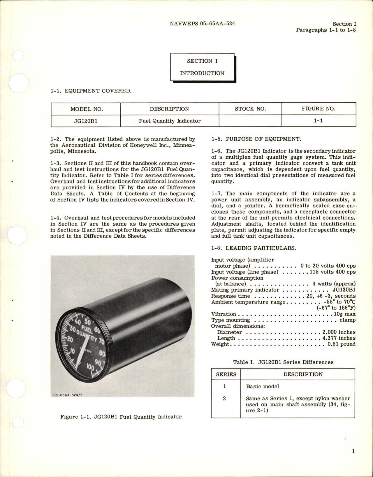 Sample page 5 from AirCorps Library document: Overhaul Instructions for Fuel Quantity Indicator - Part JG120A1 and JG120B1