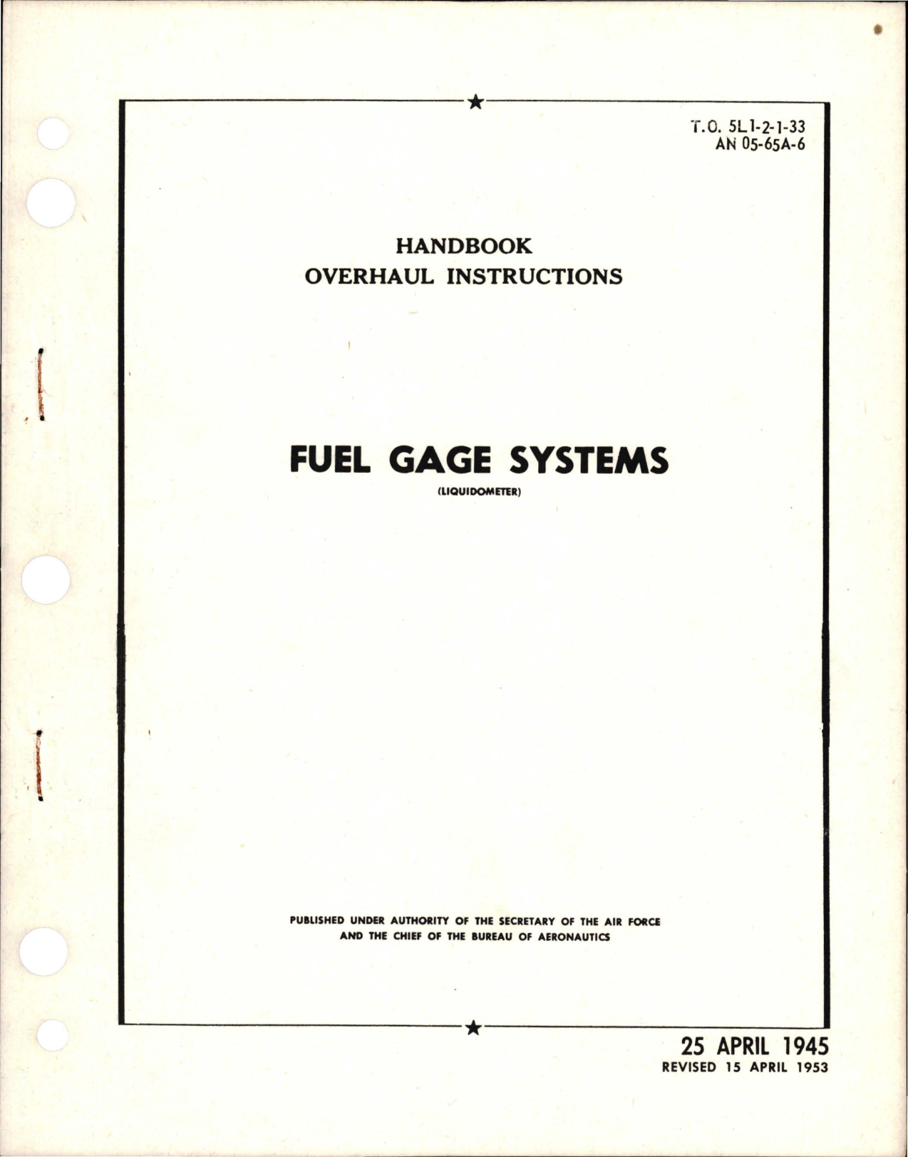 Sample page 1 from AirCorps Library document: Overhaul Instructions for Fuel Gage Systems