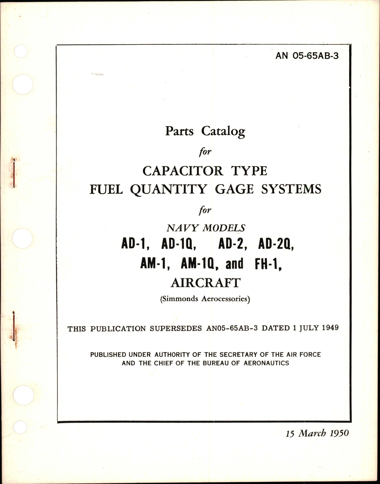 Sample page 1 from AirCorps Library document: Parts Catalog for Capacitor Type Fuel Quantity Gage Systems