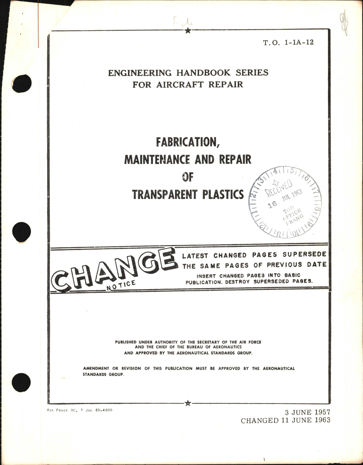 Sample page 1 from AirCorps Library document: Fabrication, Maintenance, & Repair of Transparent Plastics