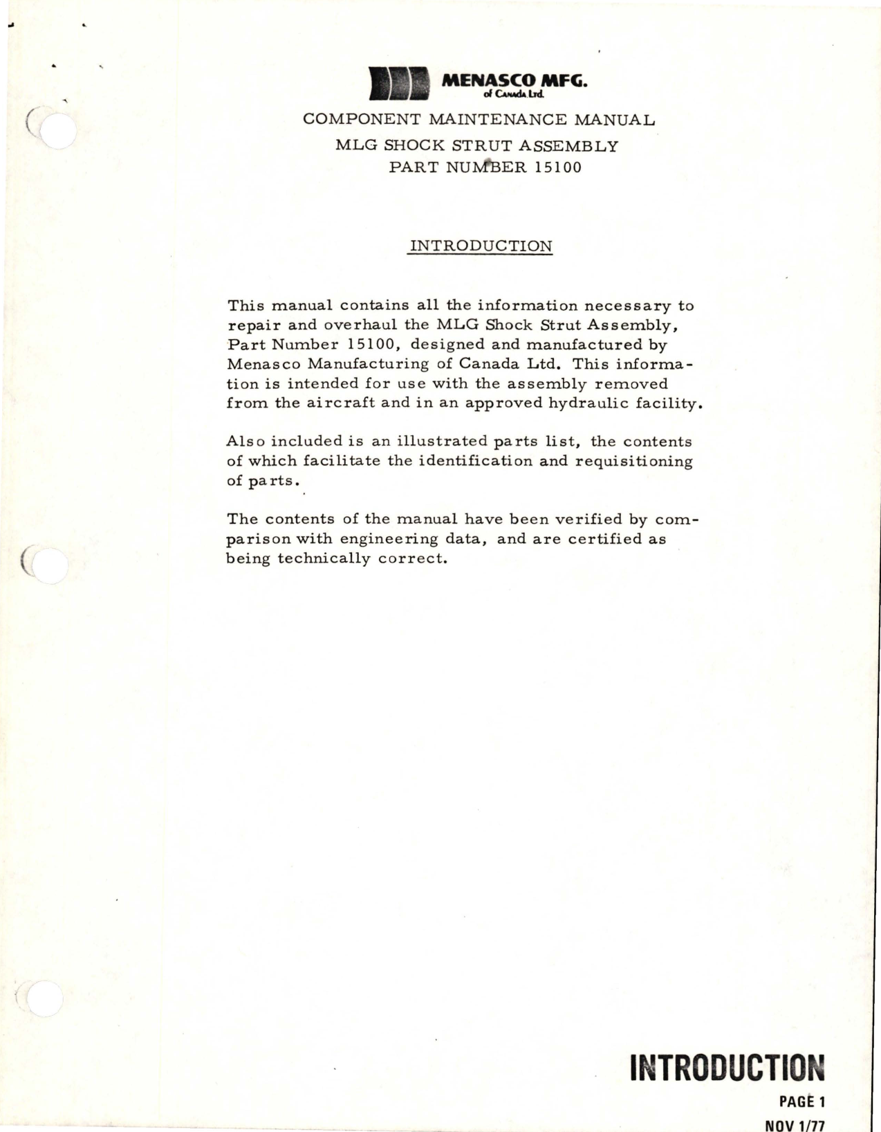 Sample page 5 from AirCorps Library document: Component Maintenance Manual for MLG Shock Strut Assembly - Part 15100