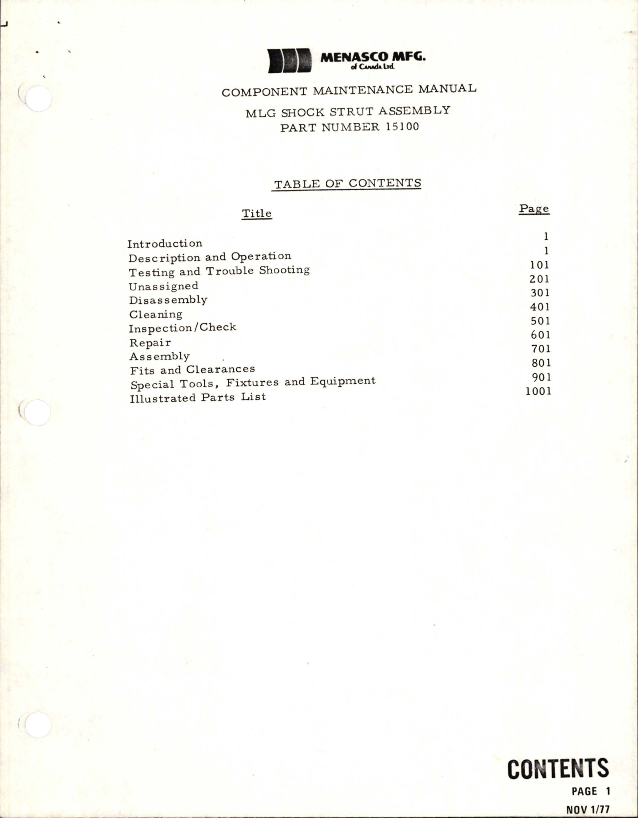 Sample page 7 from AirCorps Library document: Component Maintenance Manual for MLG Shock Strut Assembly - Part 15100