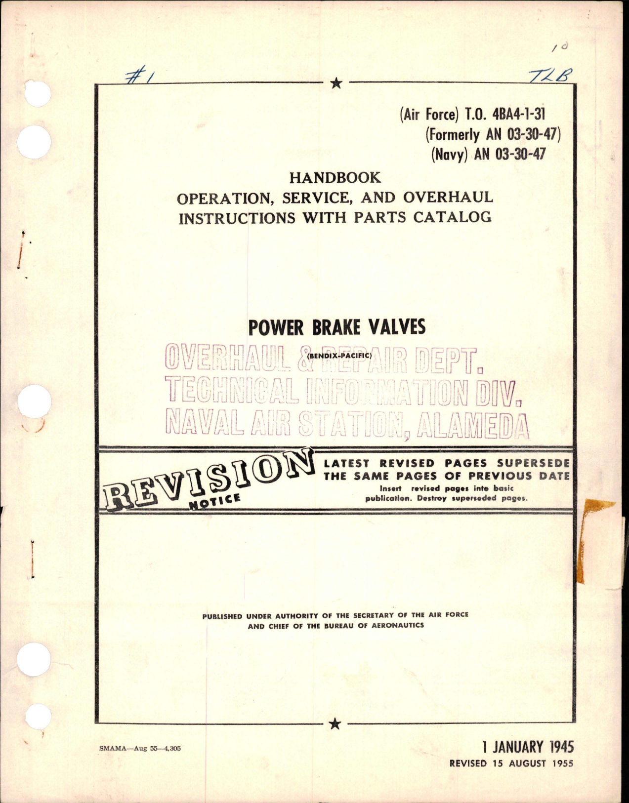 Sample page 1 from AirCorps Library document: Revision to Operation, Service and Overhaul Instructions with Parts Catalog for Power Brake Valves