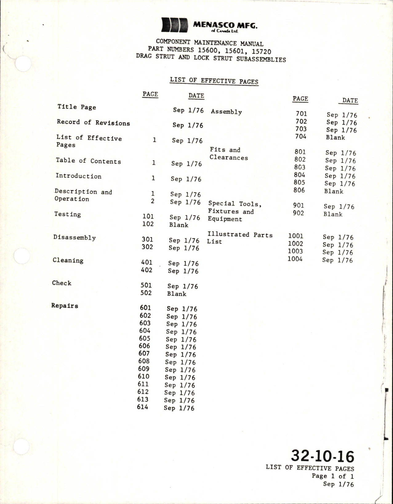 Sample page 5 from AirCorps Library document: Component Maintenance Manual for Main Landing Gear Drag Strut and Lock Strut Subassemblies 