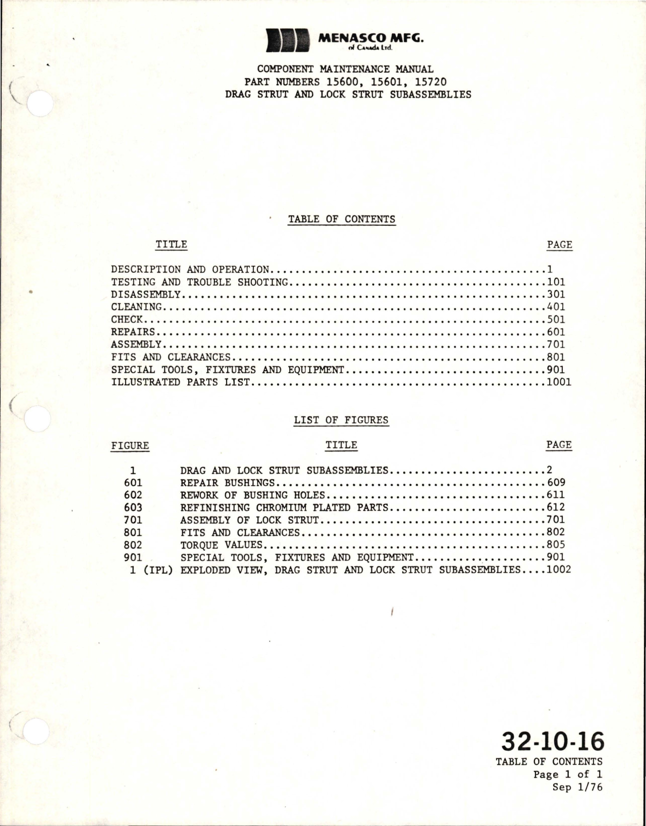 Sample page 7 from AirCorps Library document: Component Maintenance Manual for Main Landing Gear Drag Strut and Lock Strut Subassemblies 