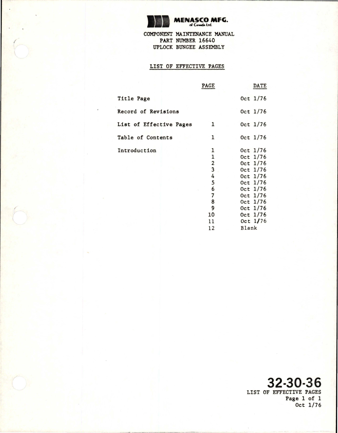 Sample page 5 from AirCorps Library document: Component Maintenance Manual for Nose Landing Gear Uplock Bungee Assembly - Parts 16640, 16640-3, and 16640-5