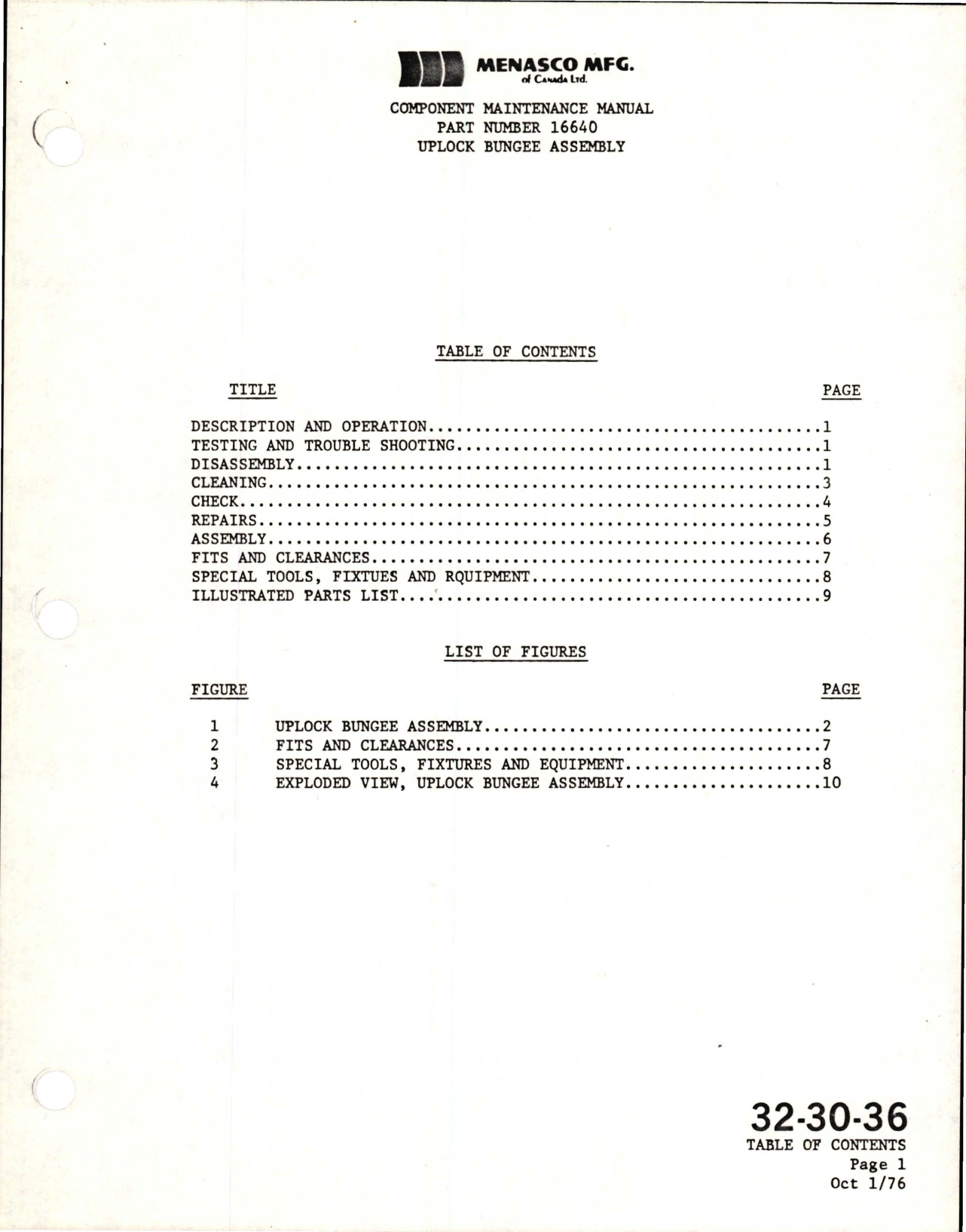 Sample page 7 from AirCorps Library document: Component Maintenance Manual for Nose Landing Gear Uplock Bungee Assembly - Parts 16640, 16640-3, and 16640-5