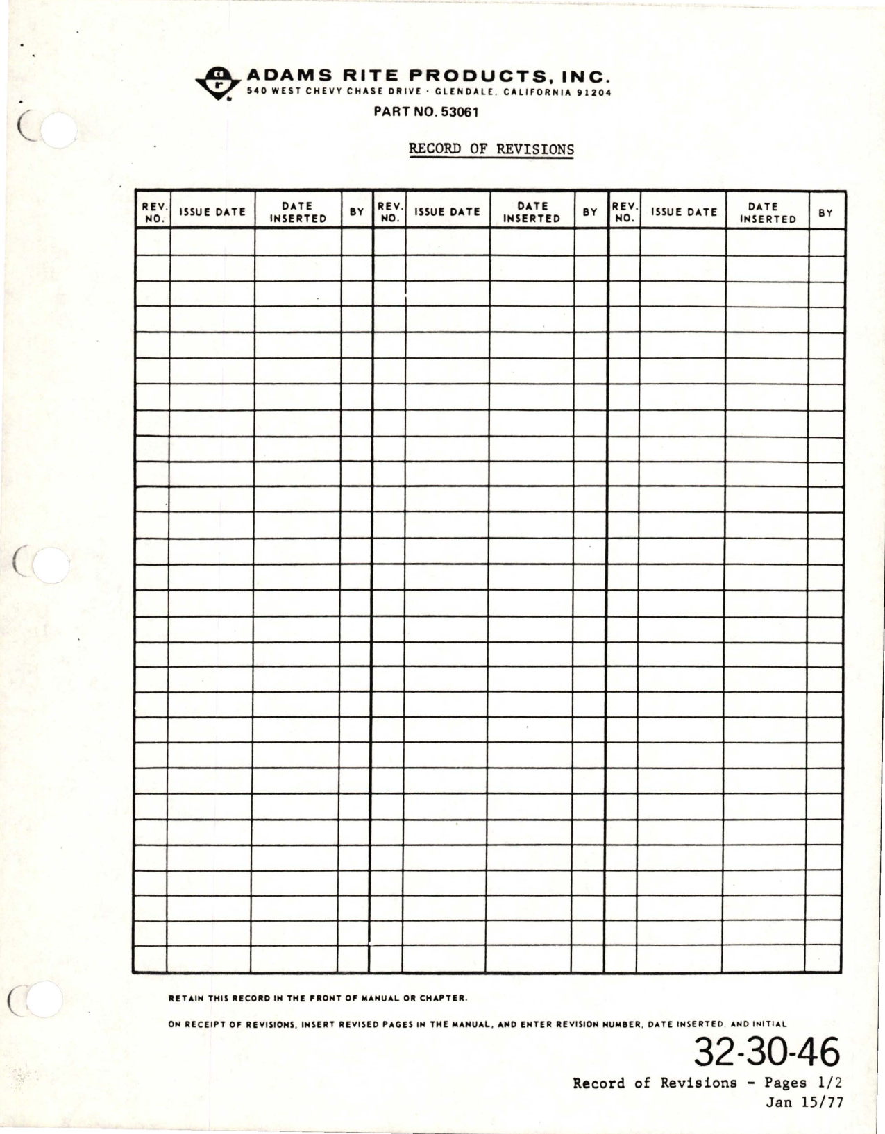 Sample page 5 from AirCorps Library document: Overhaul with Illustrated Parts List for Landing Gear Control Assembly - Part 53061