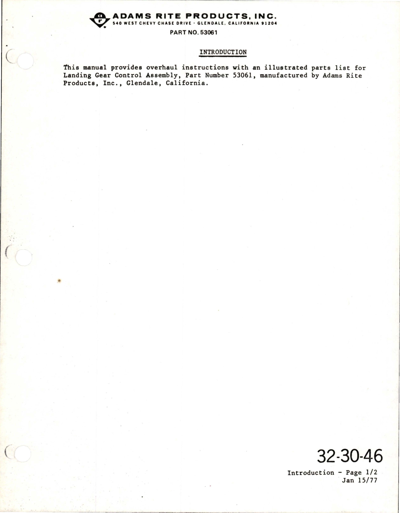 Sample page 9 from AirCorps Library document: Overhaul with Illustrated Parts List for Landing Gear Control Assembly - Part 53061