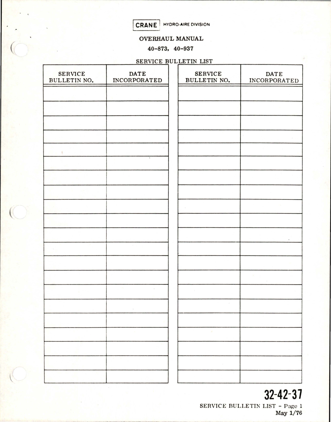 Sample page 9 from AirCorps Library document: Overhaul with Illustrated Parts List for Hytrol Skid Detector & Hubcap Assembly - Parts 40-873 and 40-937 