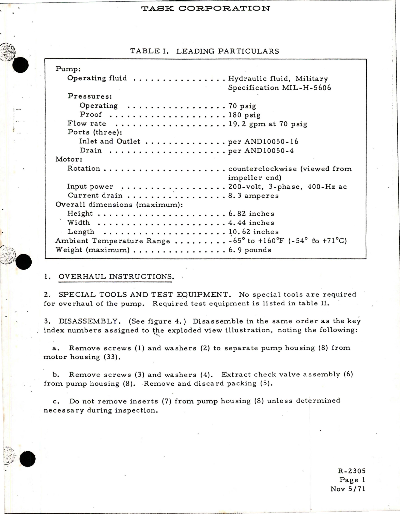 Sample page 7 from AirCorps Library document: Overhaul with Illustrated Parts Breakdown for Hydraulic Suction Boost Pump - Part 16430-1