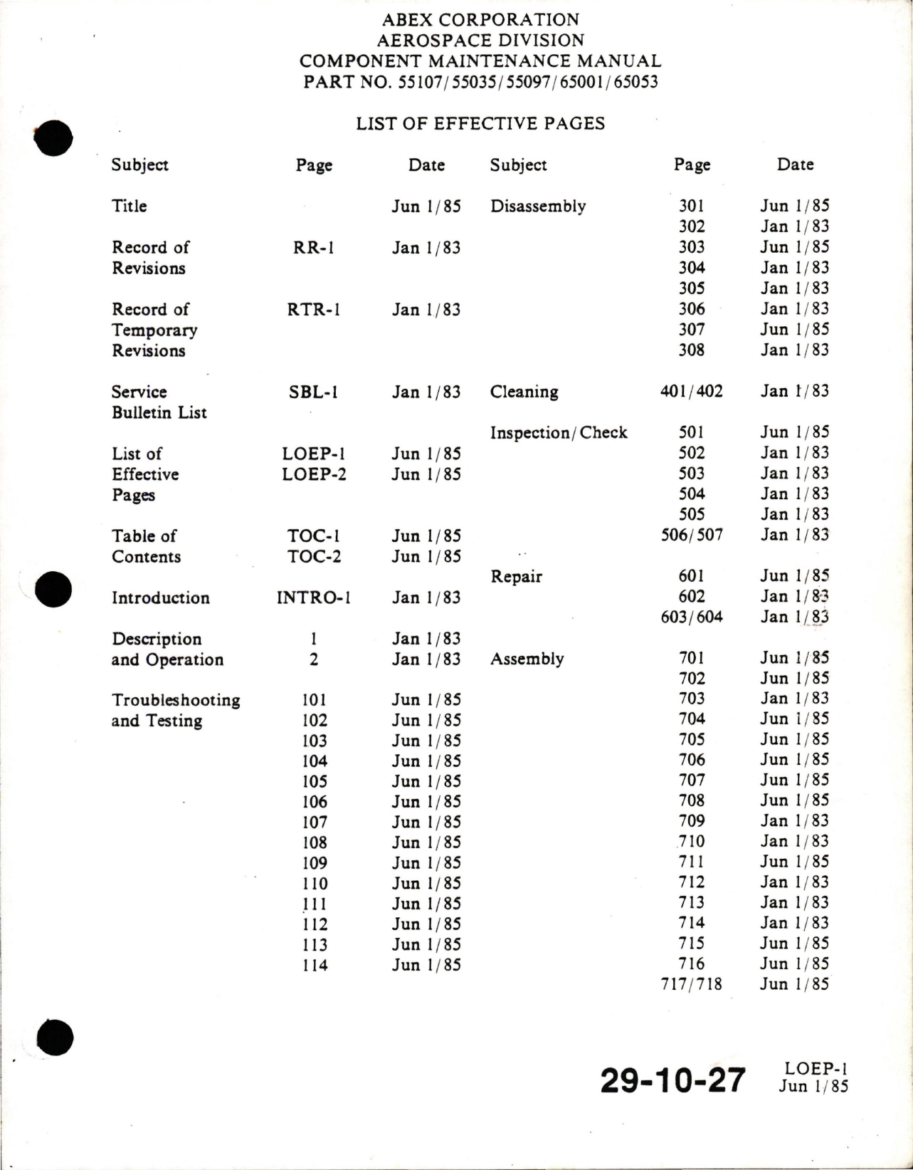 Sample page 5 from AirCorps Library document: Maintenance Manual with Illustrated Parts List for Variable Delivery Hydraulic Pump