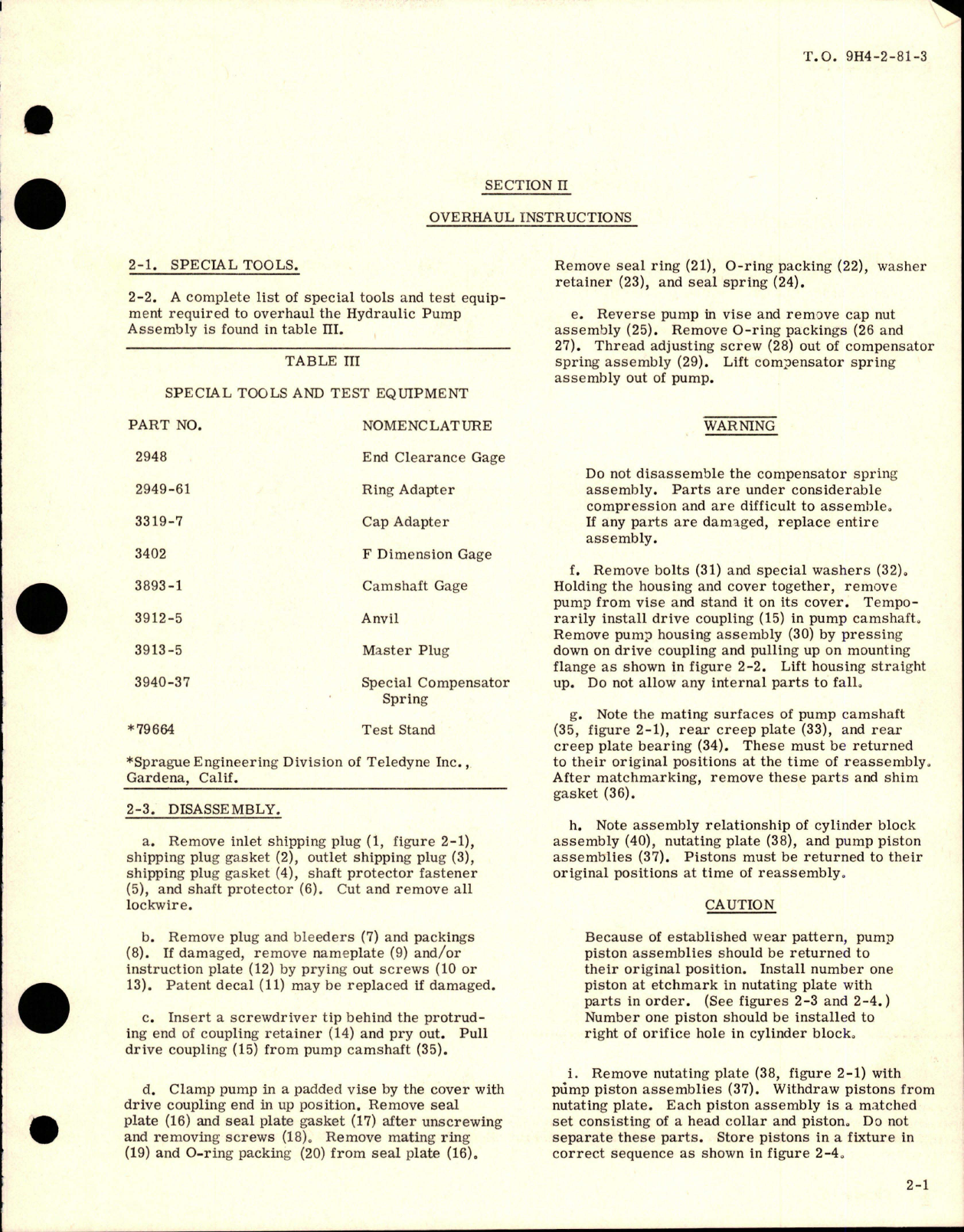 Sample page 7 from AirCorps Library document: Overhaul Manual for Hydraulic Pump Assembly - Part 65WB02003