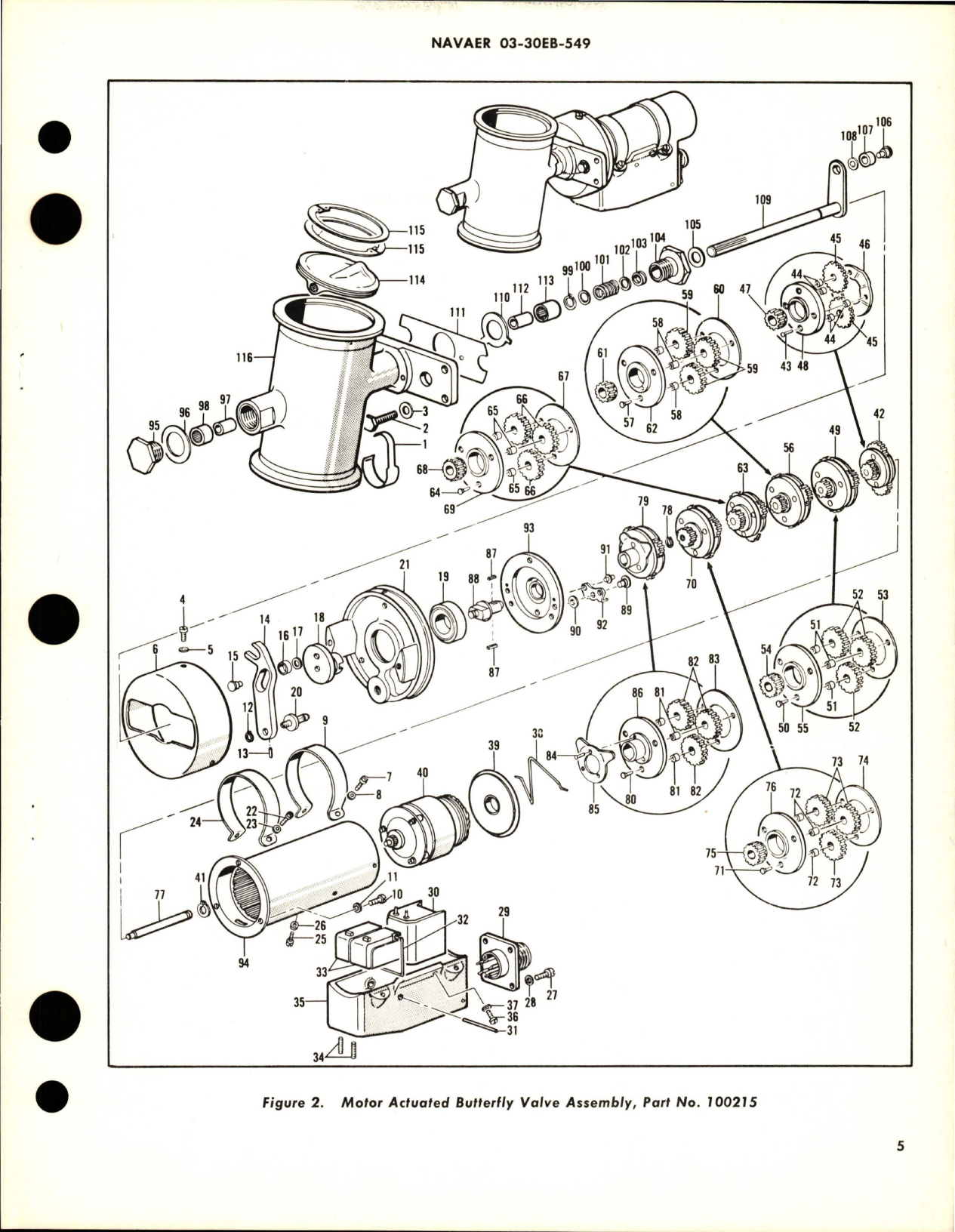 Sample page 5 from AirCorps Library document: Overhaul Instructions with Parts for Motor Actuated Butterfly Valve Assembly - Part 100215