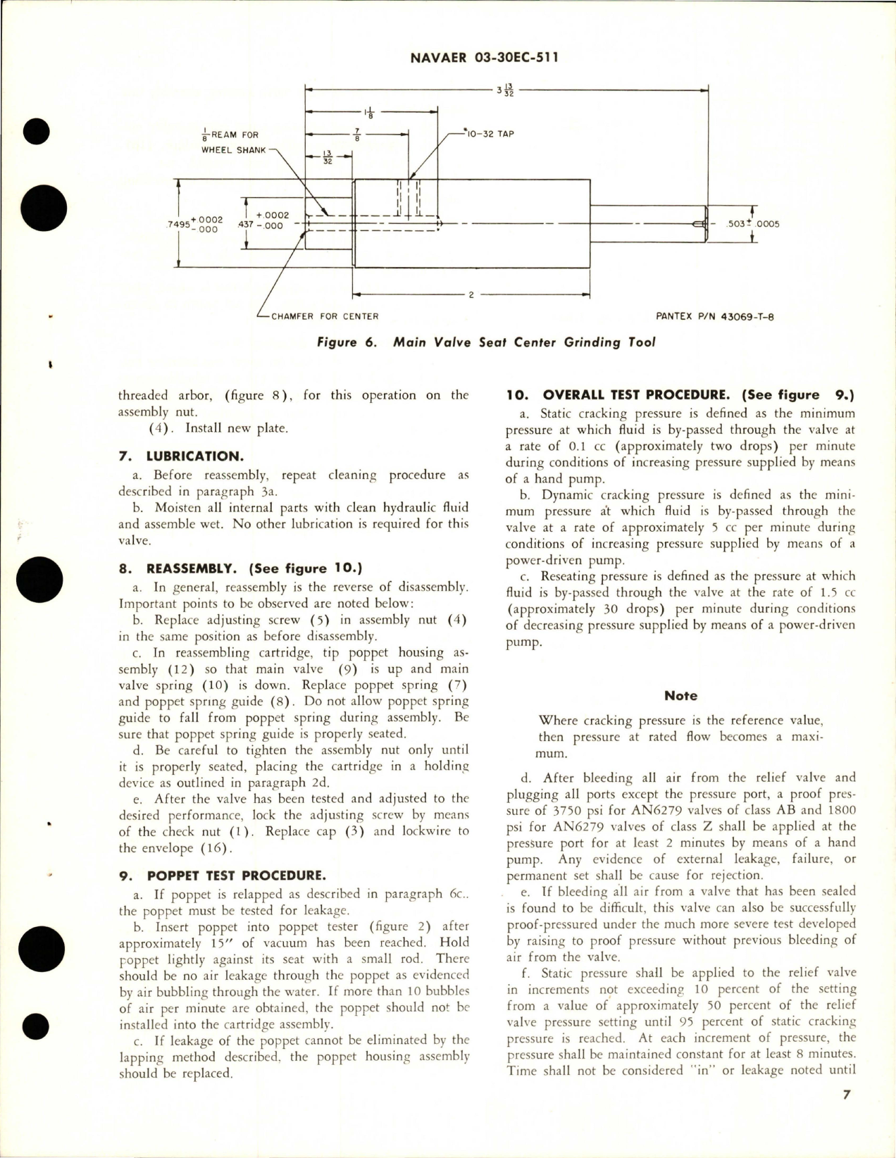Sample page 7 from AirCorps Library document: Overhaul Instructions with Parts Breakdown for Hydraulic Pressure Relief Valve - AA-8-08 and AA-12-10A