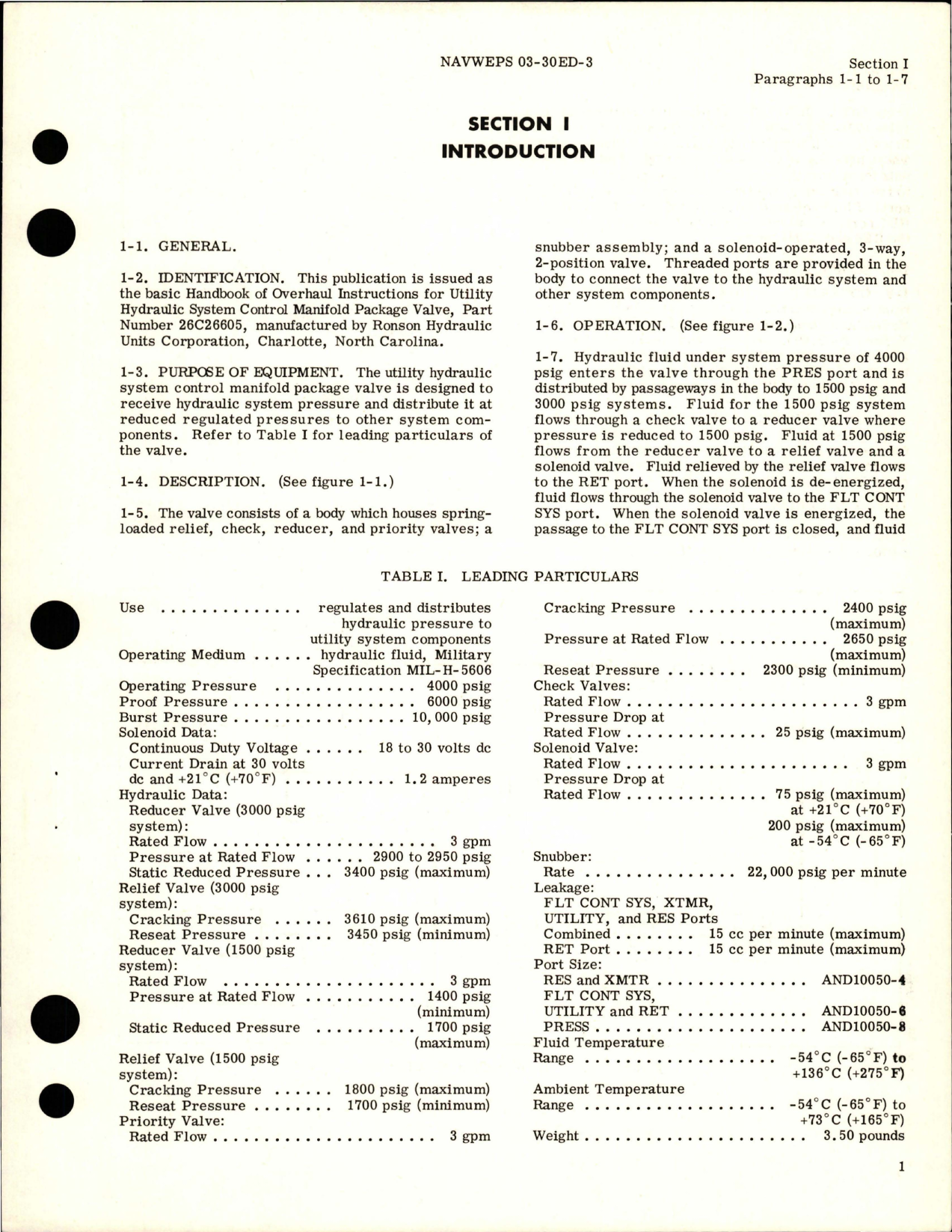 Sample page 5 from AirCorps Library document: Overhaul Instructions for Utility Hydraulic System Control Manifold Package Valve - Part 26C26605