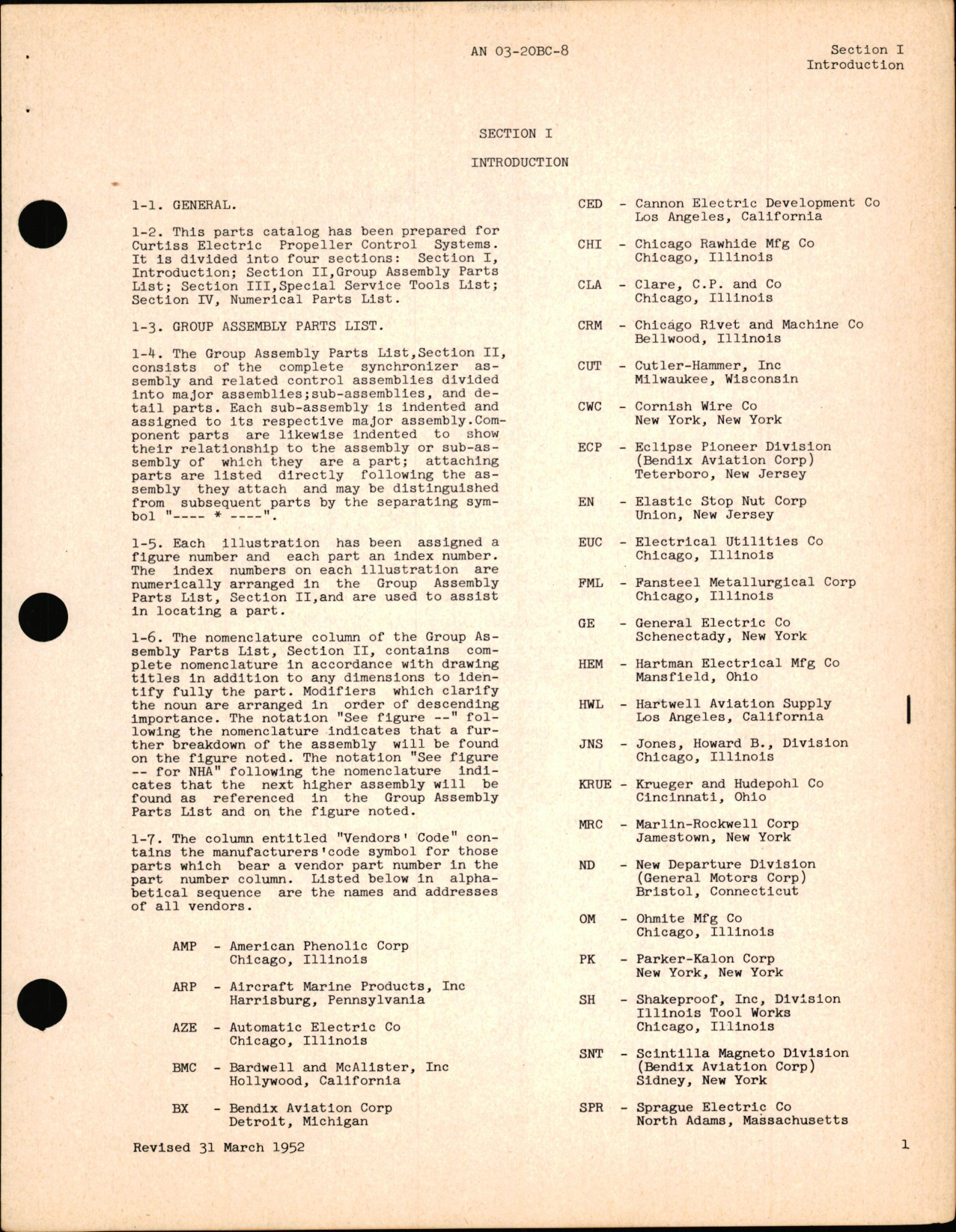 Sample page 5 from AirCorps Library document: Parts Catalog for Electric Propeller Control Systems