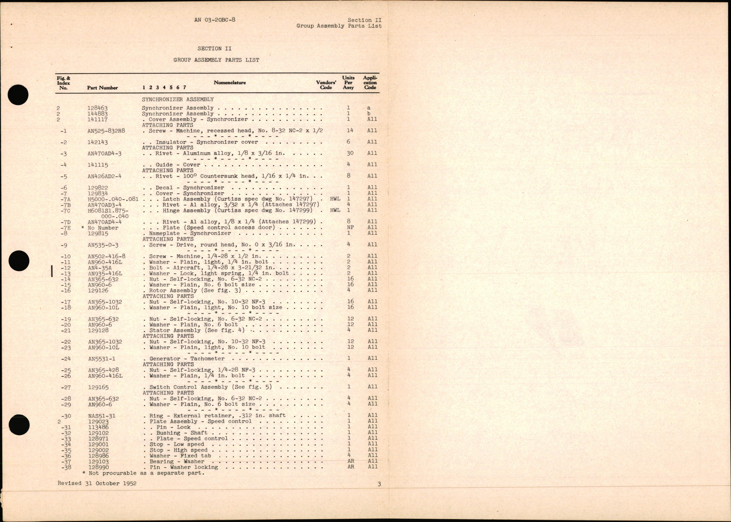 Sample page 7 from AirCorps Library document: Parts Catalog for Electric Propeller Control Systems