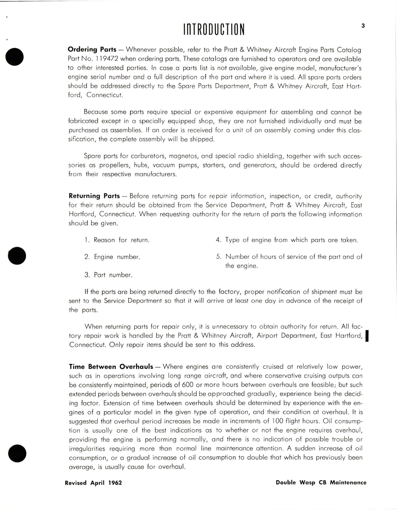 Sample page 7 from AirCorps Library document: Maintenance Manual for Double Wasp CB Series - Part 166498 