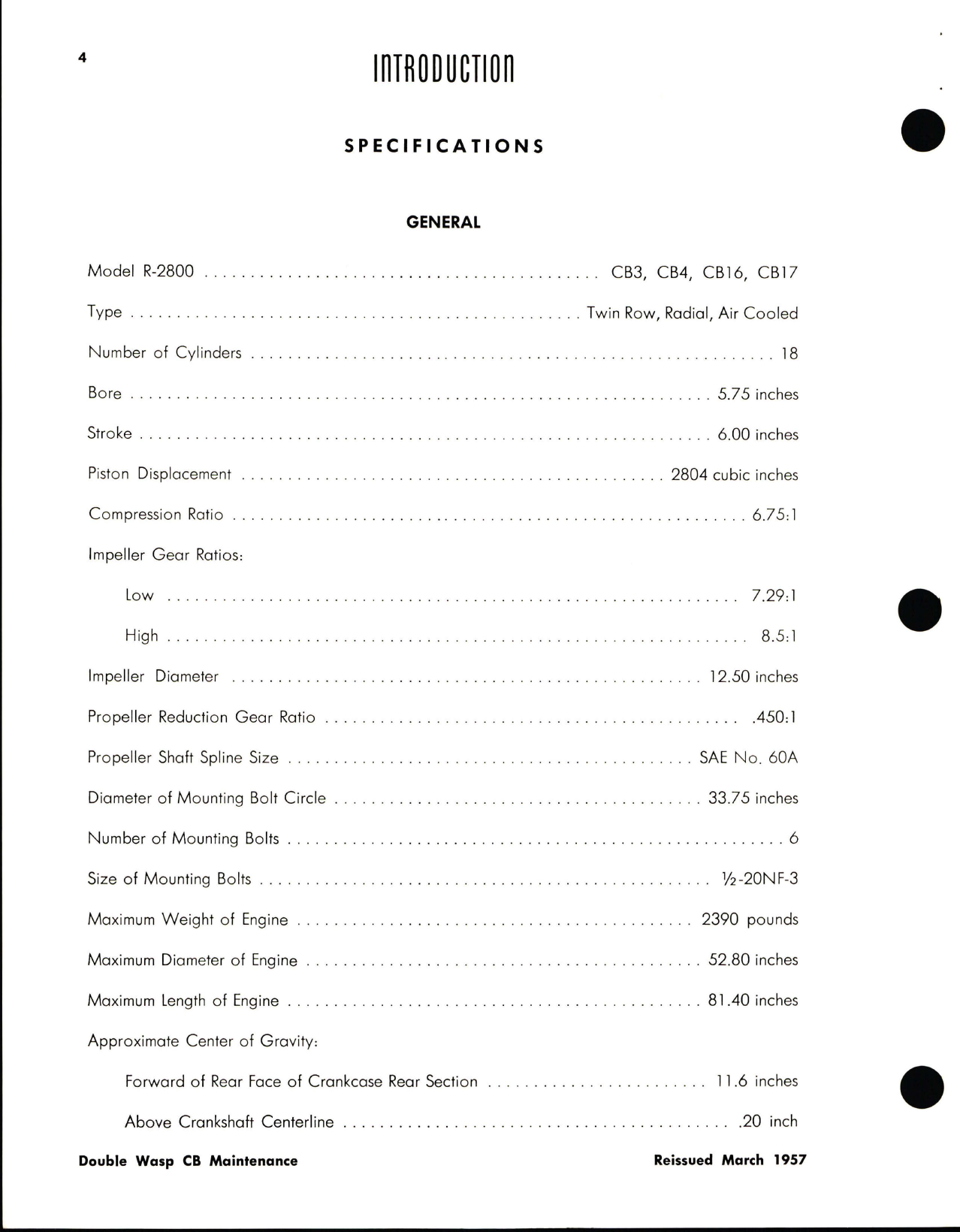 Sample page 8 from AirCorps Library document: Maintenance Manual for Double Wasp CB Series - Part 166498 