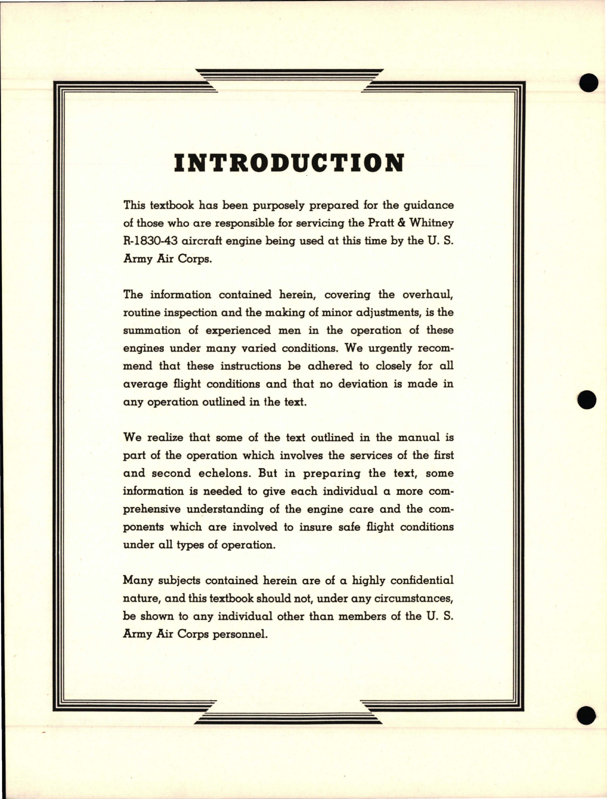 Sample page 5 from AirCorps Library document: Training Manual for Pratt & Whitney Model R-1830-43 Engine
