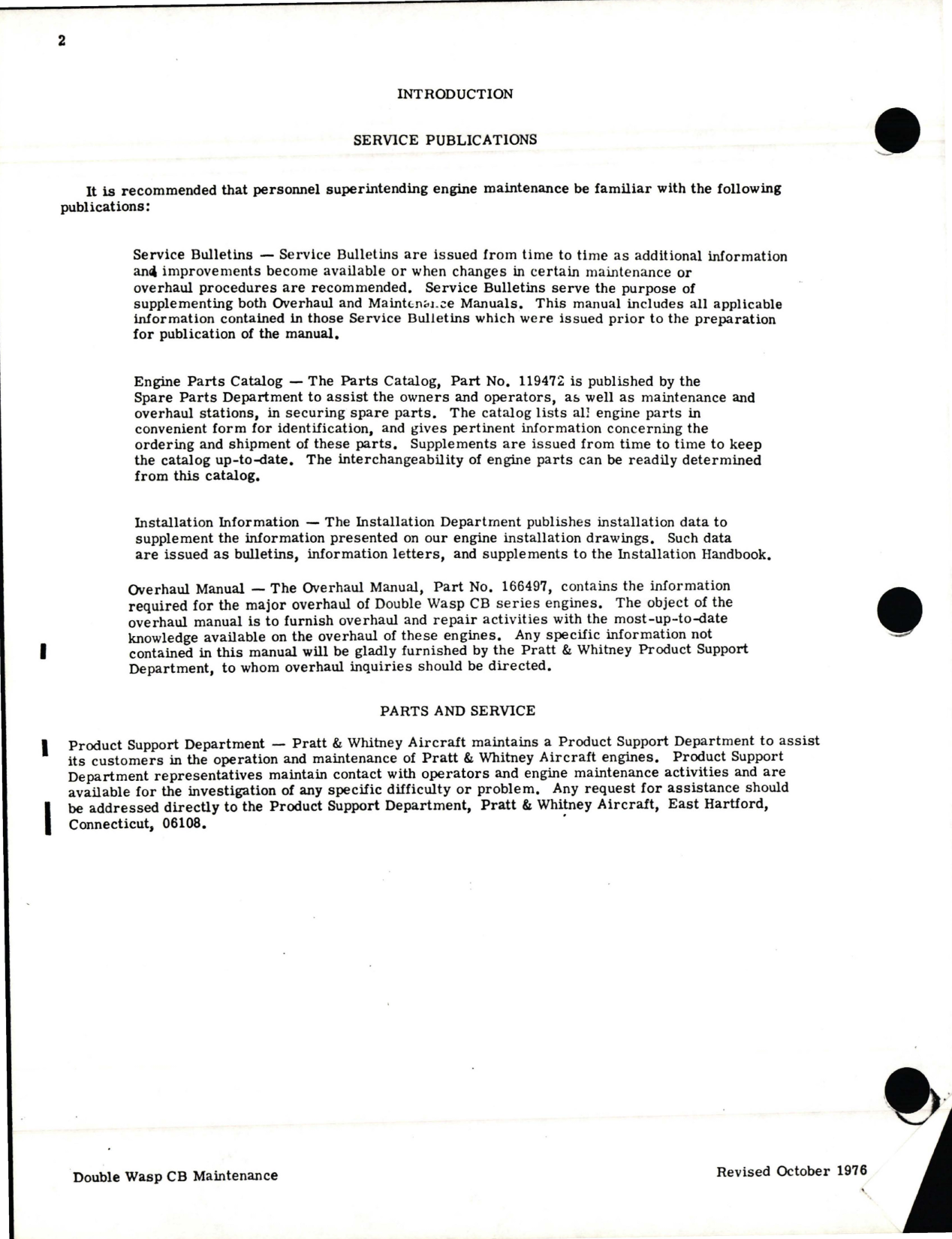 Sample page 8 from AirCorps Library document: Maintenance Manual for Double Wasp CB Series - Part 166498